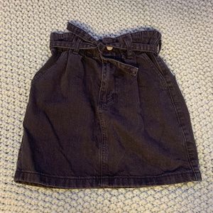 Black denim skirt